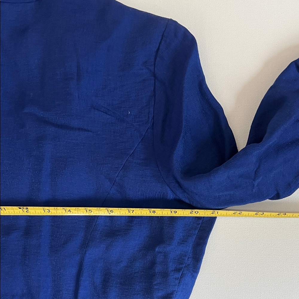 Coldwater Creek Royal Blue Button Down Ruffle Front Blouse - PL - Picture 8 of 10